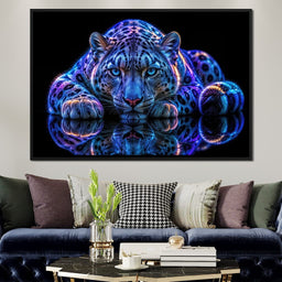 Bioluminescent Snow Leopard - TooplesArt - NicheCanvas
