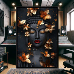 Radiant Floral Buddha Tranquility - NicheCanvas