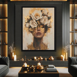 Golden Petal Visage - NicheCanvas