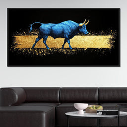 Golden Passage Blue Bull - NicheCanvas