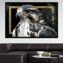 Golden Frame Falcon Portrait - NicheCanvas