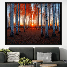Sunrise Through the Birch Grove - TooplesArt - NicheCanvas