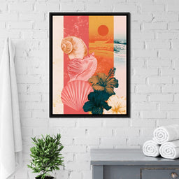 Tidal Shore And Floral Shell - NicheCanvas