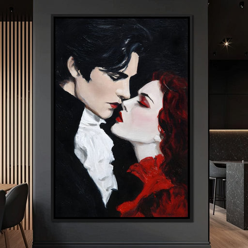 Nocturnal Lovers Vampire Kiss Canvas Print