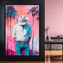 Cowboy Dreams Under Palms - NicheCanvas