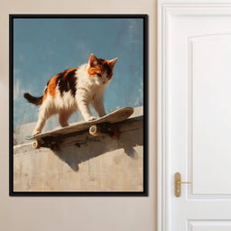 Calico Cat Skateboard Ride - NicheCanvas