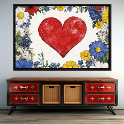 Floral Heart Harmony - NicheCanvas