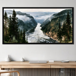 Where The Mountain River Bends - NicheCanvas