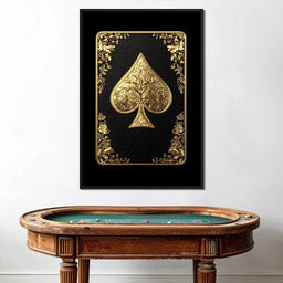 Golden Elegance Spade Design - NicheCanvas