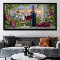 Gilded Reflections Vineyard Balcony - NicheCanvas