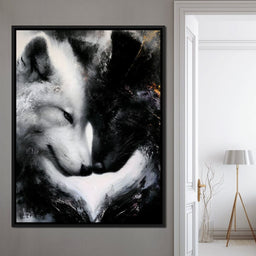 Dual Wolf Spirit Embrace - NicheCanvas