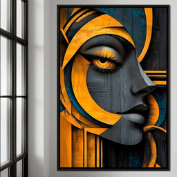 Golden Abstraction Odyssey - NicheCanvas