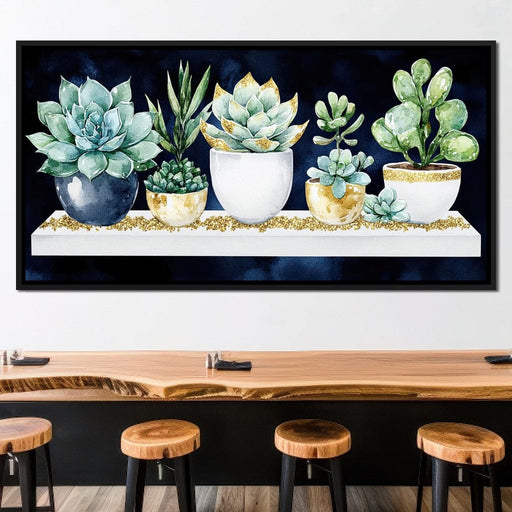 Succulent Symphony in Green Canvas Print