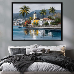 Tropical Harbor Church View - NicheCanvas