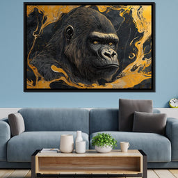 Majestic Stare Golden Waves - NicheCanvas