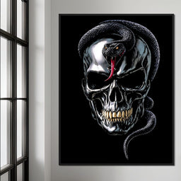 Serpent Crowned Skull Night - NicheCanvas