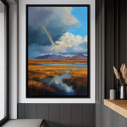 Rainbow Over Highland Moorland - NicheCanvas
