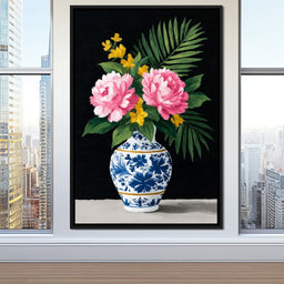 Floral Elegance in Blooming Vase - NicheCanvas