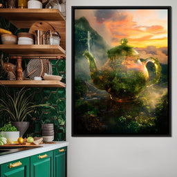 Emerald Teapot Rainforest Dream - NicheCanvas