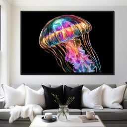 Iridescent Drift Through The Midnight Tide - NicheCanvas