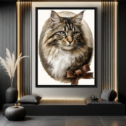 Blue Eyed Tabby Cat Portrait - NicheCanvas