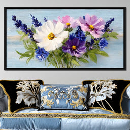 Oil Bouquet Pastel Meadow Flowers - NicheCanvas