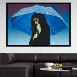 Rainbound Reverie Blue Shelter - NicheCanvas