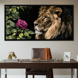 Gentle King Lion Finds Solitude - NicheCanvas