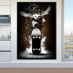 Nocturnal Skateboarding Dash - NicheCanvas