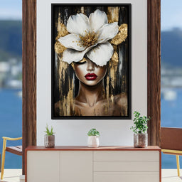 White Petals Golden Dreams - NicheCanvas