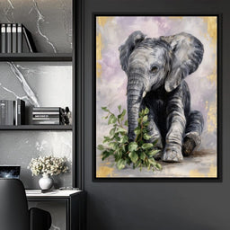 Gentle Elephant Calf Portrait - NicheCanvas