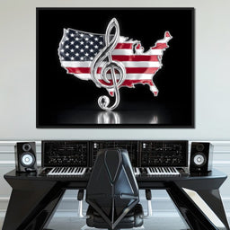 Patriotic Melody Stars Stripes - NicheCanvas