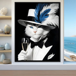 Feline Elegance in Feathers - NicheCanvas