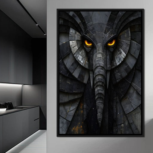 Obsidian Elephant Guardian Canvas Print