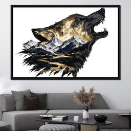 Wolf and Mountain Harmony - NicheCanvas