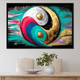 Golden Yinyang Energy Flow - NicheCanvas