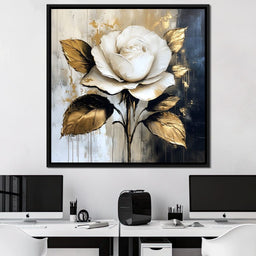 Golden Petals Against Contrast - NicheCanvas