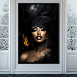 Golden Elegance Portrait - NicheCanvas