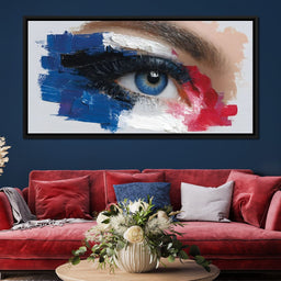 Vivid Blue Eye Impasto Vision - NicheCanvas