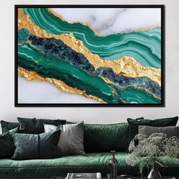 Emerald Geode Gold River - NicheCanvas