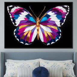 Neon Jewel Butterfly Flight - NicheCanvas