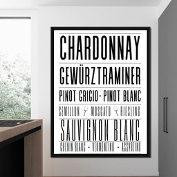 White Wine Typography - NicheCanvas