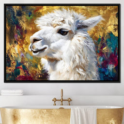 Golden Llama Portrait Glow - Neal Hackett - NicheCanvas