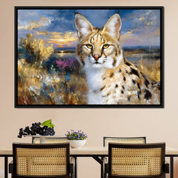 Savanna Serval Sunset Glow - Neal Hackett - NicheCanvas