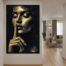 Golden Silence Portrait Muse - NicheCanvas