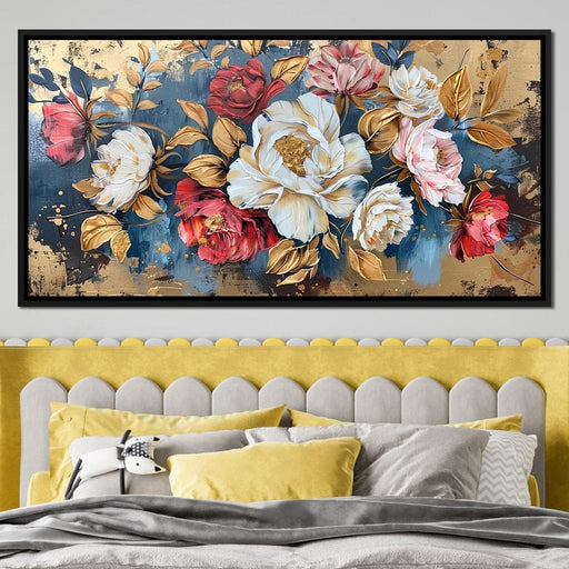 Golden Royal Flowers 01 - Wildrose Creations Canvas Print
