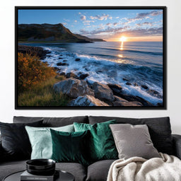 Golden Coastline Sunrise Tide - NicheCanvas