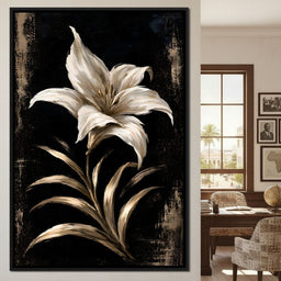 Gilded Petals Upon Nightfall - NicheCanvas