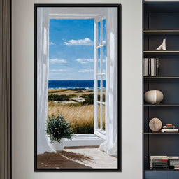 Open Window Ocean Breeze View - NicheCanvas