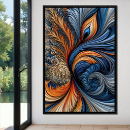 Cobalt And Ember Plume - TooplesArt - NicheCanvas